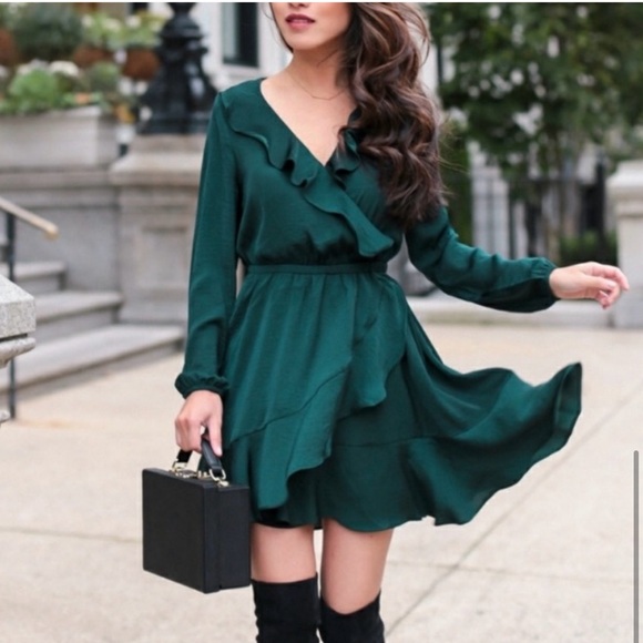 Express mini ruffle long sleeve dress - Picture 11 of 11